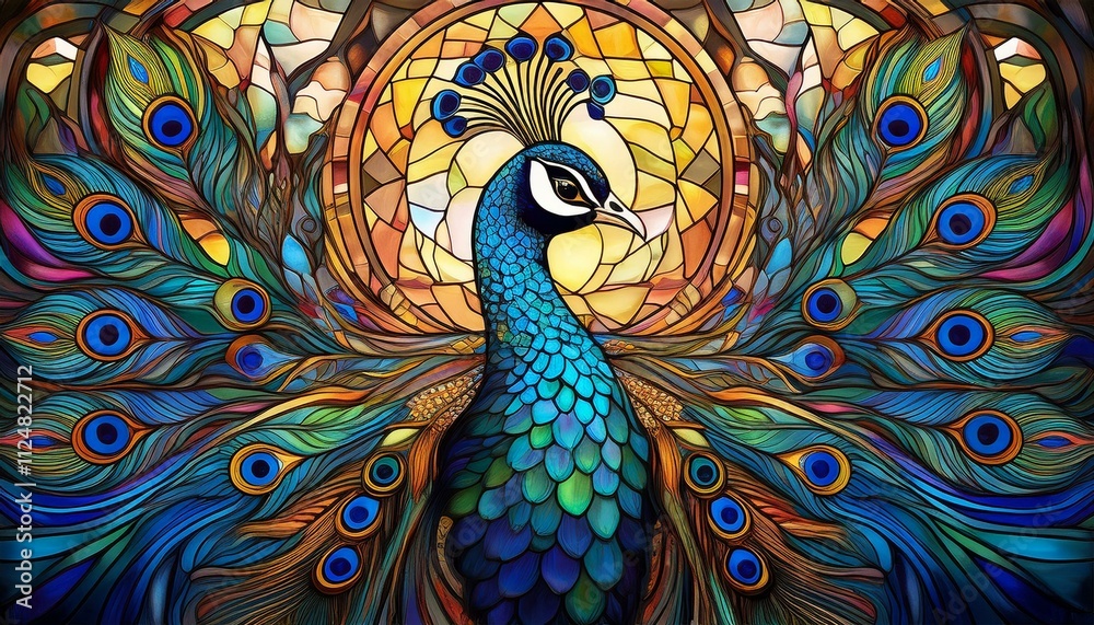 Obraz premium peacock feather pattern