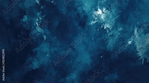 Abstract watercolor paint background dark blue color grunge texture for background, banner,