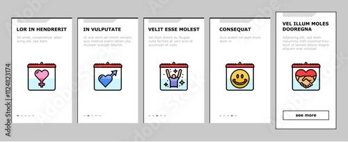 international day holidays onboarding mobile vector family children, tolerance and yoga, water food, cancer diabetes, mental health international day holidays illustrations