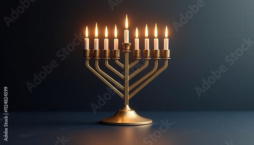 Geometrically Designed Modern Hanukkah Menorah in Sophisticated Style.