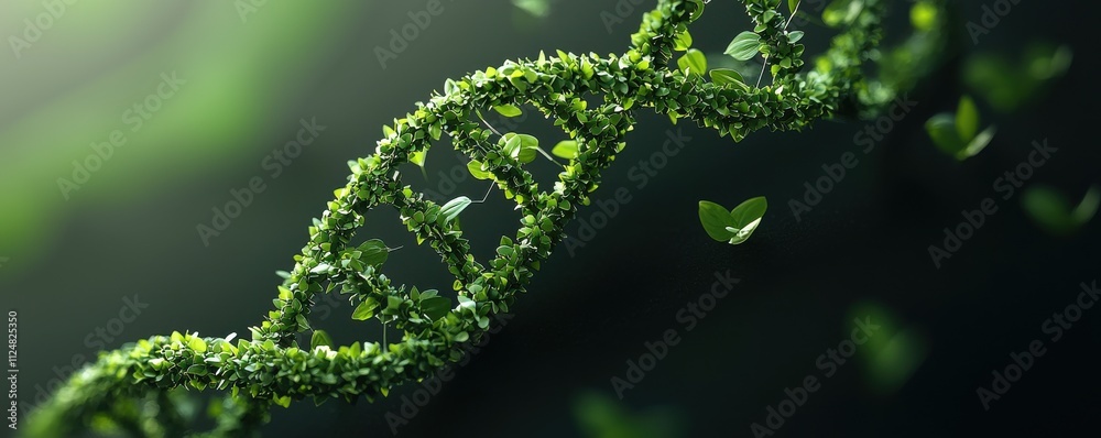 Close-up of green helix nature science and digital art
