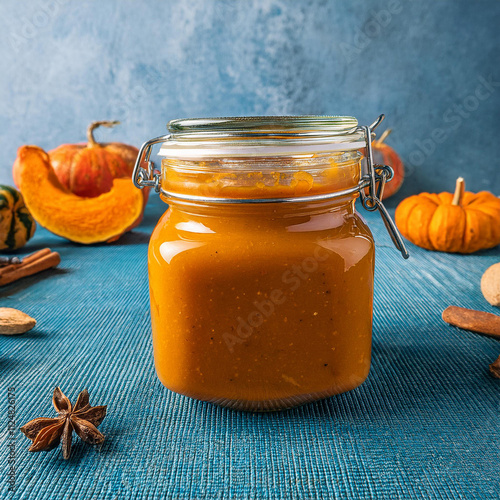 Jar of Marmelada de Dovleac with Golden Spread photo