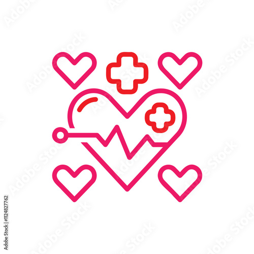 Illustration of the healthcare heart icon.