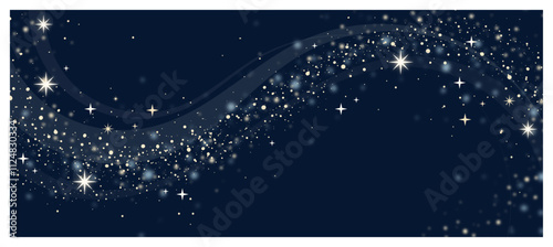 Sparkling Star Glitter Christmas Night Background