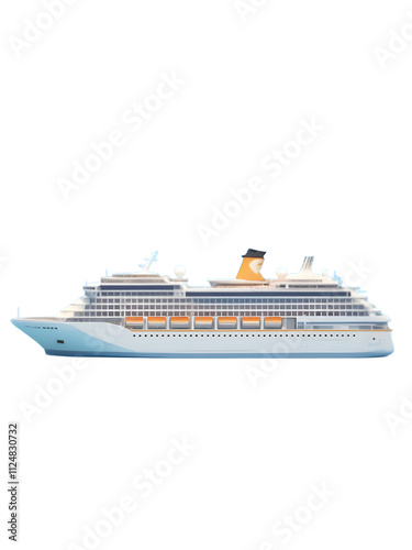 isolated Luxury Cruise Ship and Yacht on blank background
