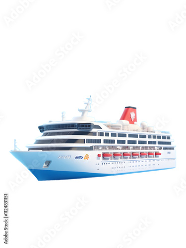 isolated Luxury Cruise Ship and Yacht on blank background