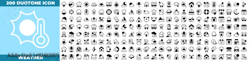 Weather Duotone Editable Icons set. photo