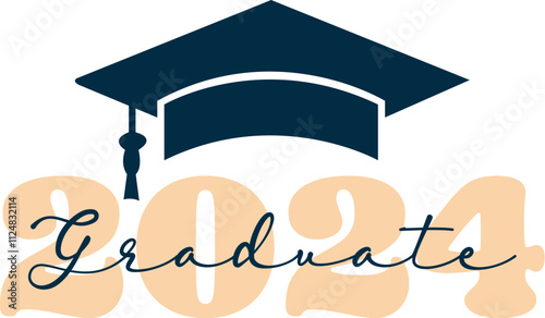 Senior Class of 2024 Graduation quote retro groovy typography, senior In my graduation