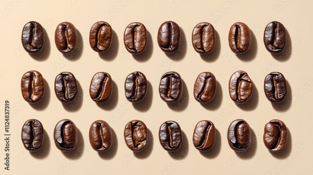 cup coffee beans wooden earthy. A collection of coffee beans arranged in a grid pattern, showcasing different shades and textures against a neutral background. cup coffee beans wooden earthy. A collection of coffee beans arranged in a grid pattern, showcasing different shades and textures against a neutral background.
