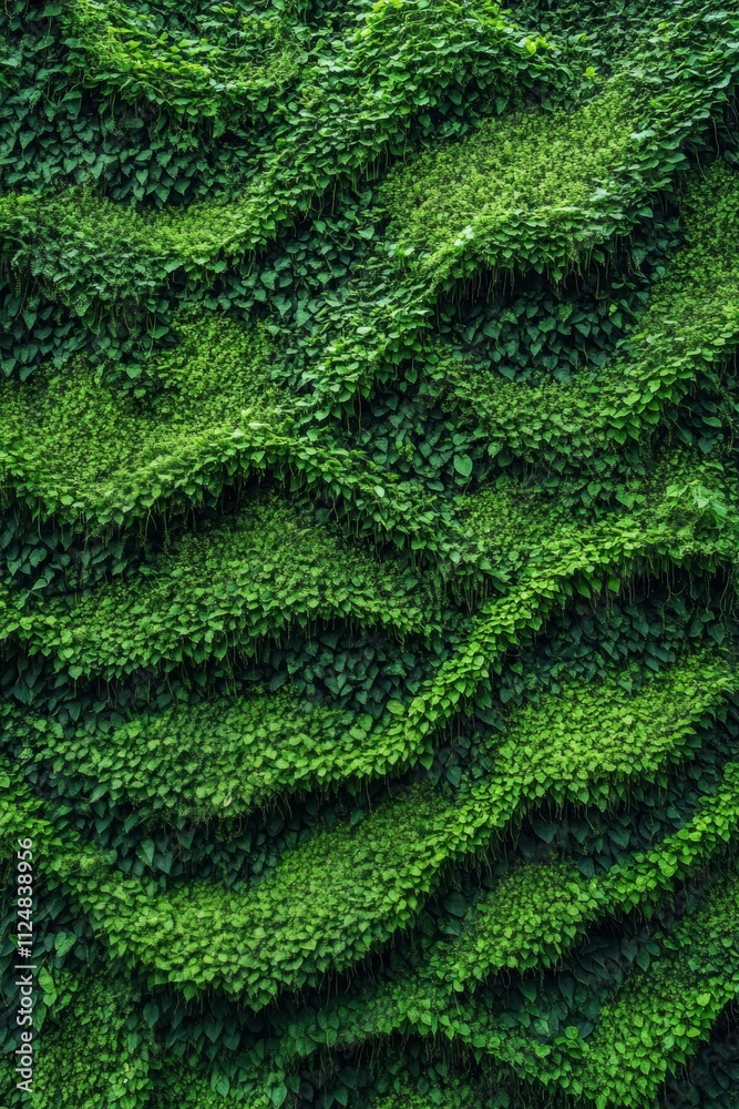 Textured green wall covered in vibrant moss. Textured green wall covered in vibrant moss.