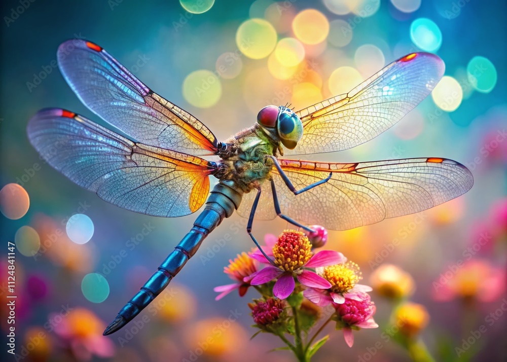 Captivating Close-Up of a Beautiful Dragonfly with Bokeh Effect Enhancing Nature's Elegance and Colorful Details in a Serene Outdoor Setting Captivating Close-Up of a Beautiful Dragonfly with Bokeh Effect Enhancing Nature's Elegance and Colorful Details in a Serene Outdoor Setting