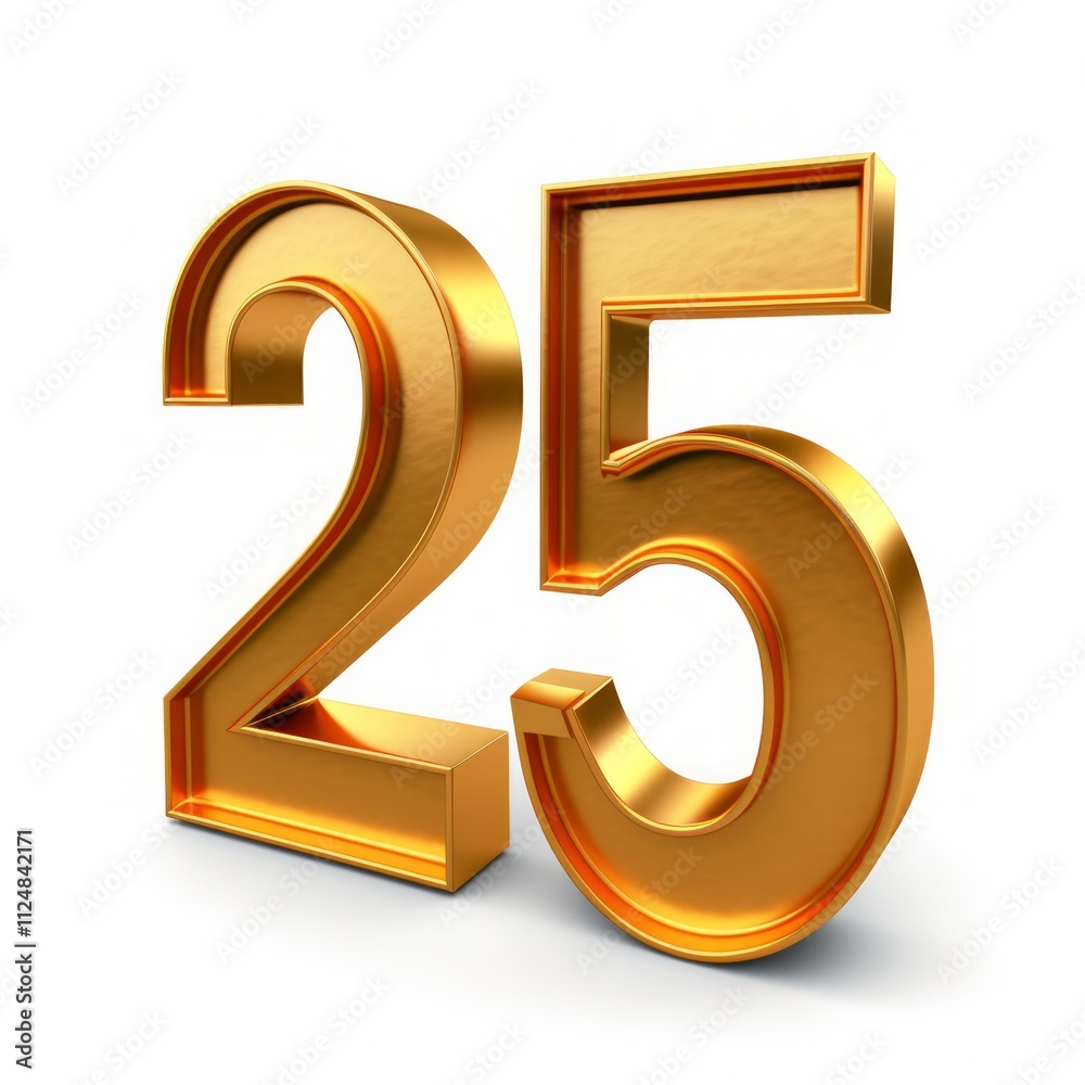 Anniversary 25. gold 3d numbers. Poster template for Celebrating 25th anniversary event party. Anniversary 25. gold 3d numbers. Poster template for Celebrating 25th anniversary event party.