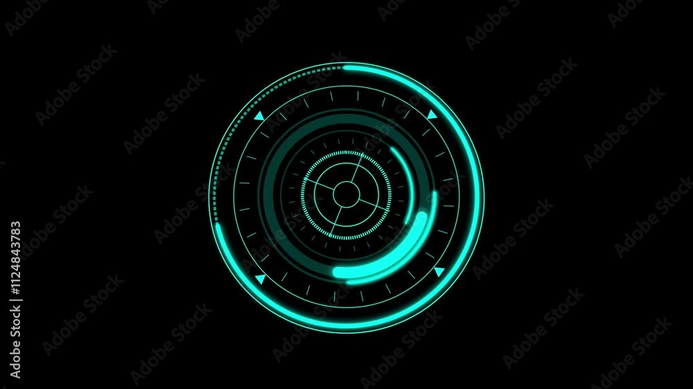 Futuristic Hud Target with Computer Data Screen at the end