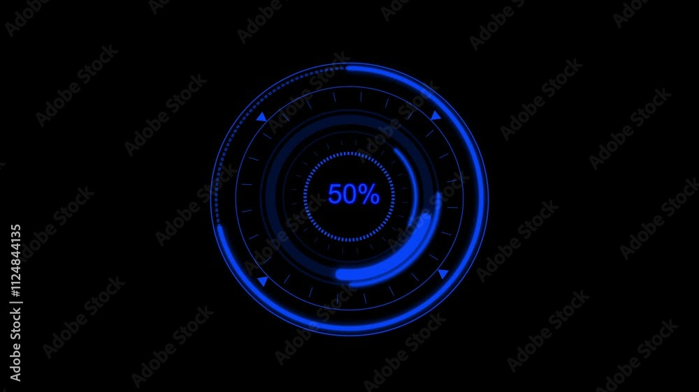 Futuristic User Interface HUD, digital cross hair, scan for a target