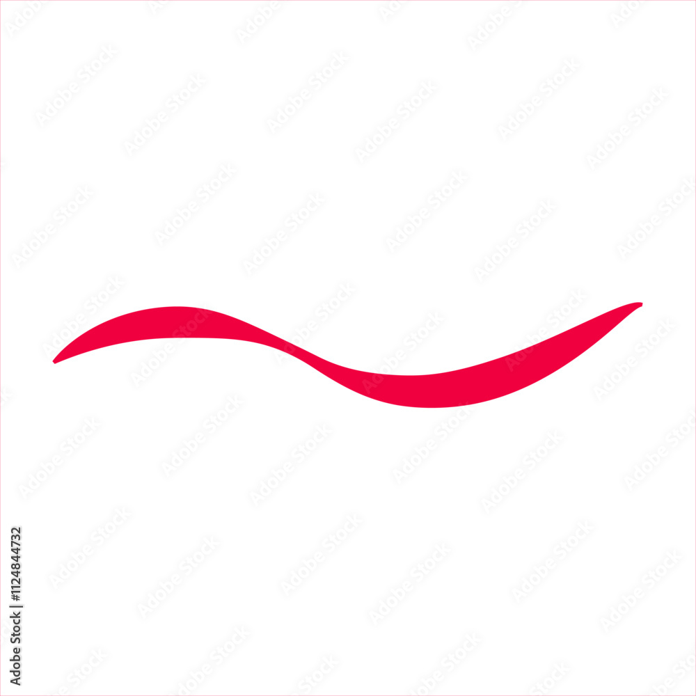 Abstract Red Wave Design on White Background. Abstract Red Wave Design on White Background.
