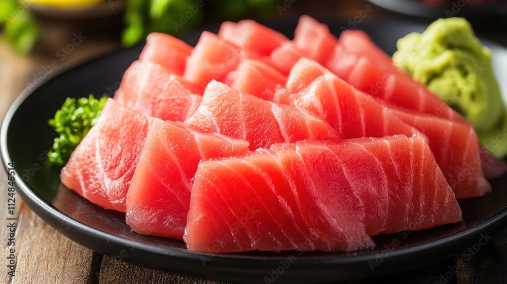 Fresh and Beautiful Slices of Sashimi Tuna Fresh and Beautiful Slices of Sashimi Tuna