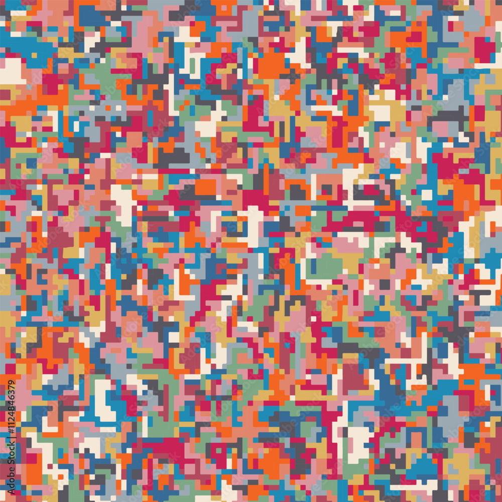 Fototapeta premium ABSTRACT PIXEL PATTERN BACKGROUND PASTEL COLORFUL MOSAIC GRID DESIGN WITH GEOMETRIC SHAPES VECTOR TEMPLATE GOOD FOR MODERN WEBSITE, WALLPAPER, COVER DESIGN 