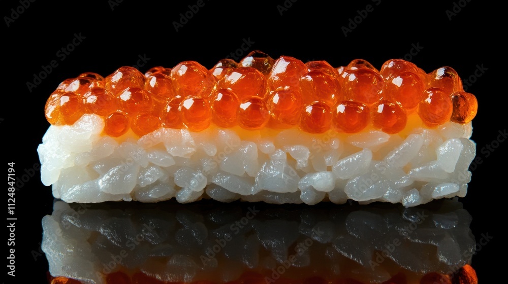 Close-Up of Vibrant Sushi with Salmon Roe Close-Up of Vibrant Sushi with Salmon Roe
