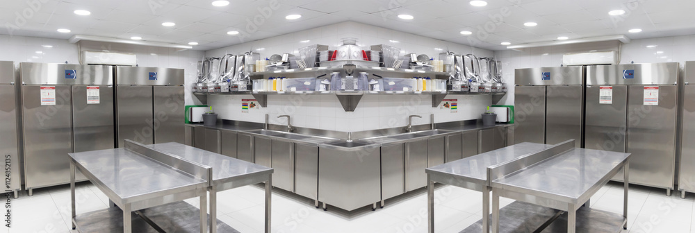 Fototapeta premium a room with refrigeration equipment for cutting meat.A place to store meat for a restaurant