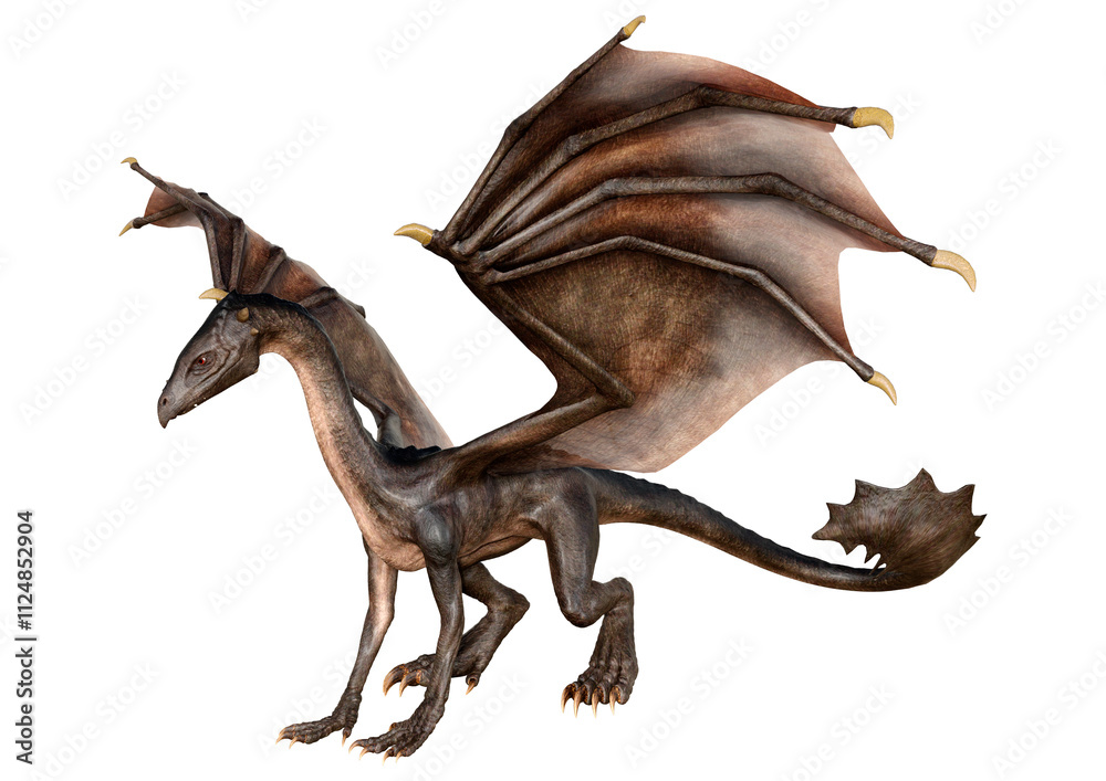 Fototapeta premium 3D Rendering Fairy Tale Dragon on White