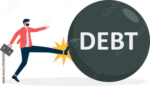 Tax payment. Tax relief. government policy. Businessman fighting with steel pendulum text word tax.

