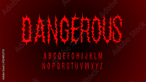 Spiky horror vector font in a sharp, dangerous style. perfect for Halloween designs, metal band logos, posters, and dark graphics.