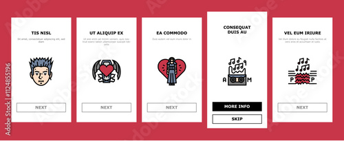 goth subculture punk gothic y2k onboarding mobile vector heart tattoo, flame girl, people rocker, man metal, couple fire, woman graffiti goth subculture punk gothic y2k illustrations