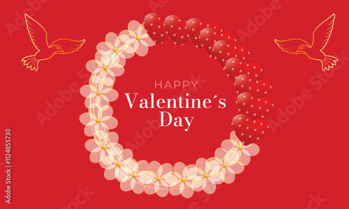 Happy Valentines Day typography vector illustration. Romantic Template design for celebrating valentine's Day on 14 February. Wallpaper, flyer, poster, sticker, banner, card.