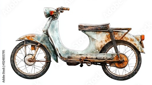 Rusty Vintage Scooter Needs Restoration photo