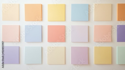 Brightly Colored Sticky Notes on a White Background