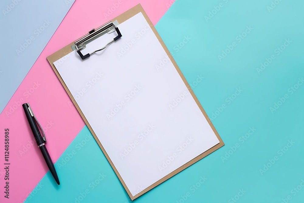 Blank clipboard and pen Blank clipboard and pen