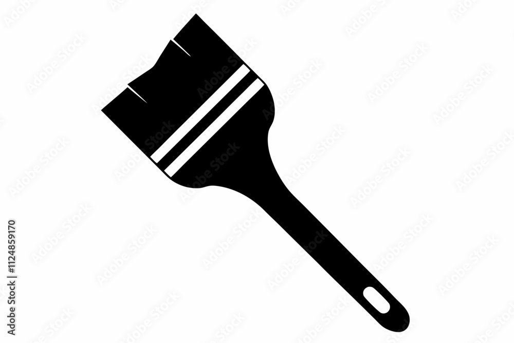 Black Paintbrush Silhouette Vector Illustration on White Background Black Paintbrush Silhouette Vector Illustration on White Background
