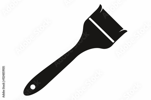 Black Paintbrush Silhouette Vector Illustration on White Background