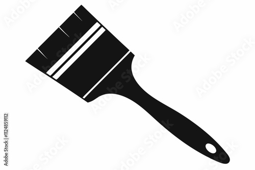 Black Paintbrush Silhouette Vector Illustration on White Background