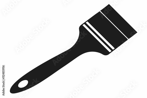 Black Paintbrush Silhouette Vector Illustration on White Background