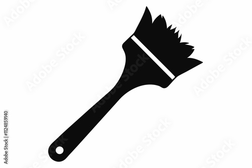 Black Paintbrush Silhouette Vector Illustration on White Background