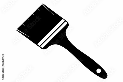 Black Paintbrush Silhouette Vector Illustration on White Background