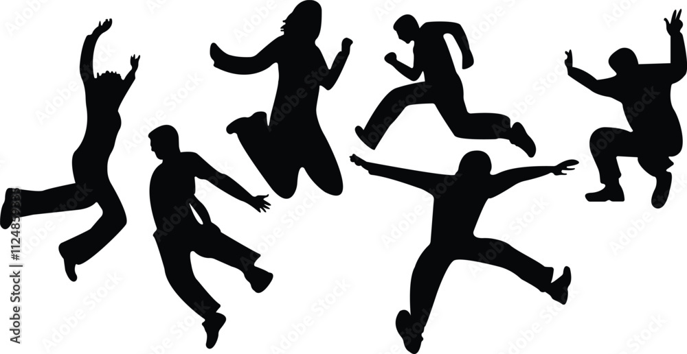 jumping silhouettes, Jumping styles vector jumping silhouettes, Jumping styles vector