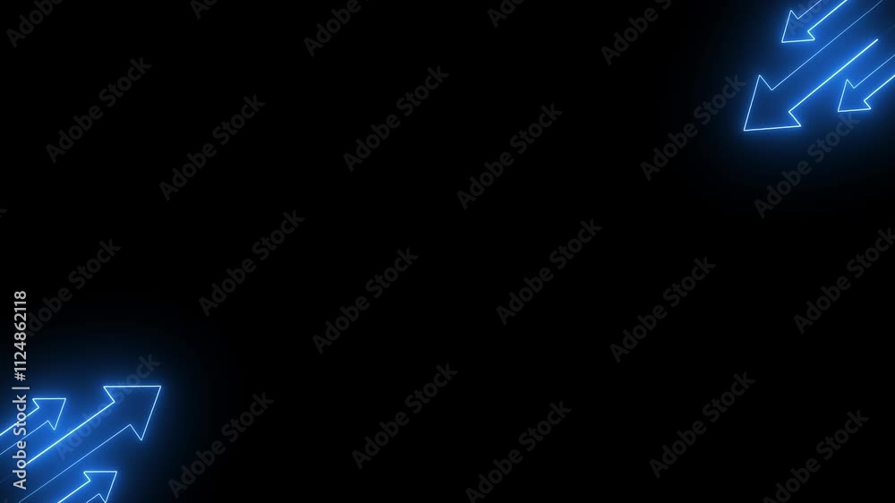 Abstract neon arrow icon. outline fork arrow icon, with editable stroke. Split arrow sign. Two way pointer, forked arrow, direction, double pathway, two direction to move, crossroad. vector icon.