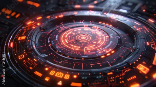 Wallpaper Mural Futuristic interface with glowing elements and intricate patterns. Torontodigital.ca