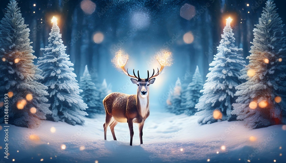 Christmas Magic Unveiled: Reindeer and Starry Forest Bliss Christmas Magic Unveiled: Reindeer and Starry Forest Bliss