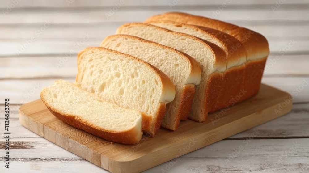 Freshly Sliced Homemade Bread on Cutting Board Freshly Sliced Homemade Bread on Cutting Board