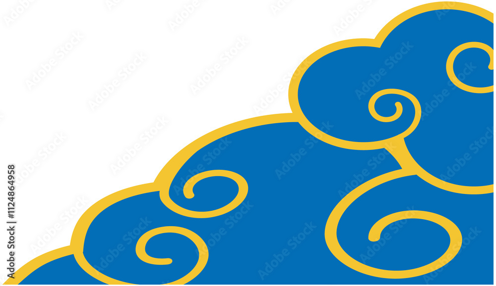 Fototapeta premium Chinese Cloud Decoration Border 