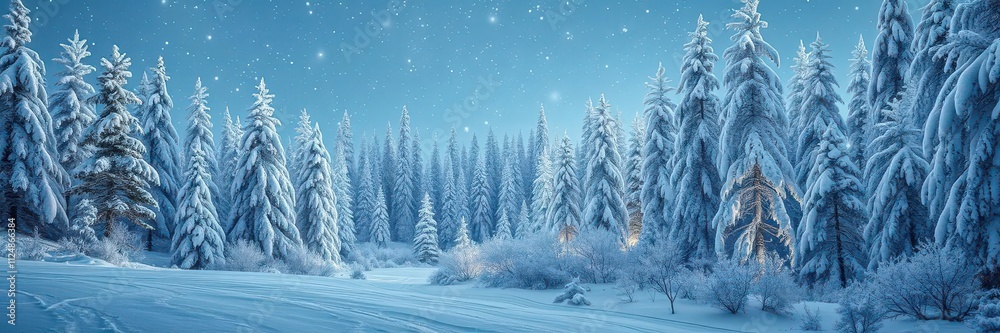 A serene winter wonderland in the enchanted forest with glistening snow and sparkling trees, sparkling, forest, scenic A serene winter wonderland in the enchanted forest with glistening snow and sparkling trees, sparkling, forest, scenic