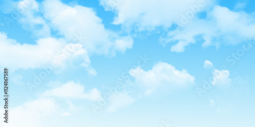 Blue sky and clouds for background. Beautiful natural blue sky wallpaper, background. Vector