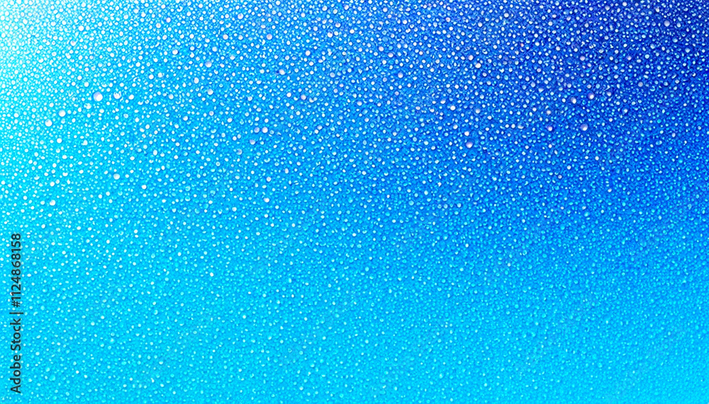 Obraz premium Droplets dance on a vibrant blue surface after a refreshing rain shower