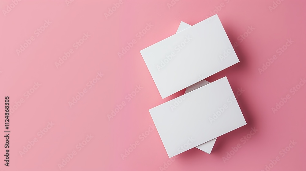 Business card blank mockup on pink background Business card blank mockup on pink background