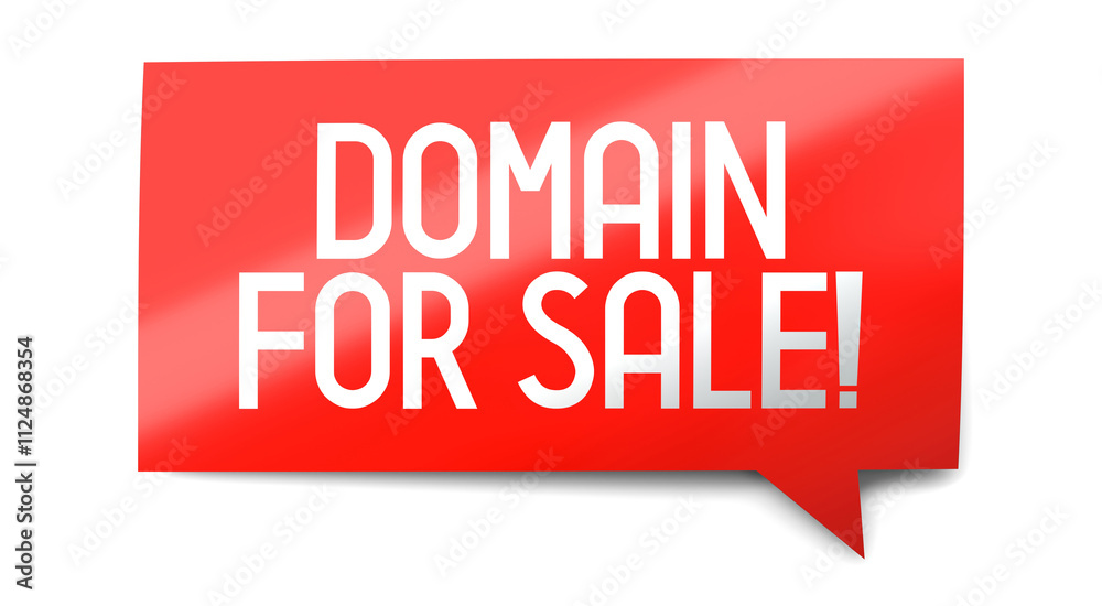 Domain for sale - speech bubble - 3D illustration Domain for sale - speech bubble - 3D illustration