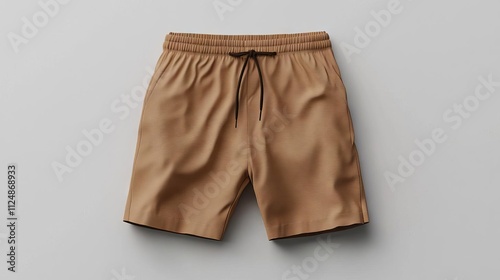 Beige Casual Drawstring Shorts