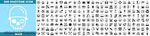 War Duotone Editable Icons set.